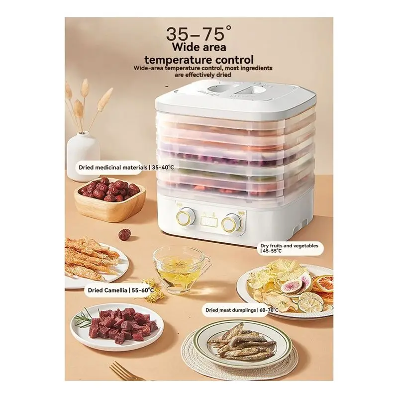 ABRG-5 Layer Smart Electric Food Dryer Intelligent Timing Function Meat Fish Tea Dried Fruit Machine Food Drying Machine B US Pl