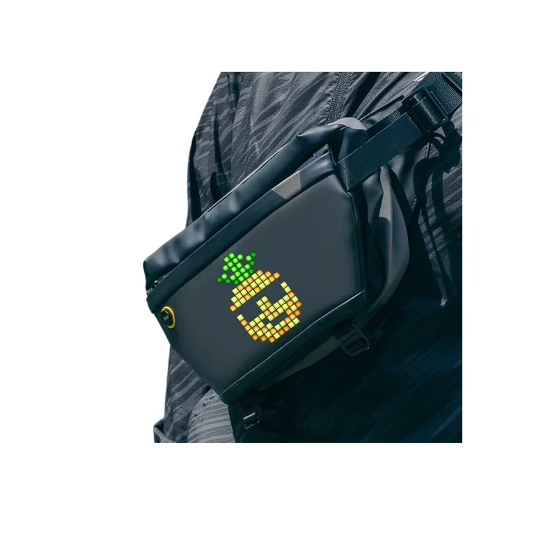 

Sound pixel breast bag, functional satchel, men's sports bag, LED shoulder messenger bag, trendy women's waterproof.