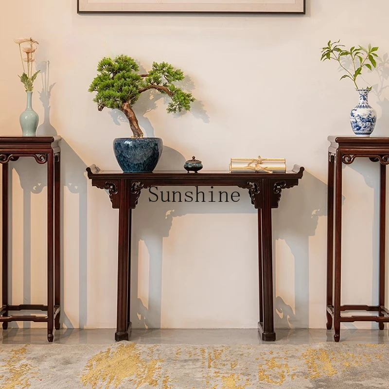 

Mahogany upturned Ming-style strip case, entrance end view table, table against the wall, simple and modern