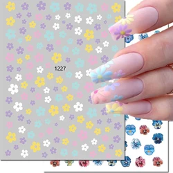 3d naklejki ozdobne do paznokci letnie płatki kwiatowe kolorowe kwiaty samoprzylepne suwaki dekoracyjne naklejki do Manicure