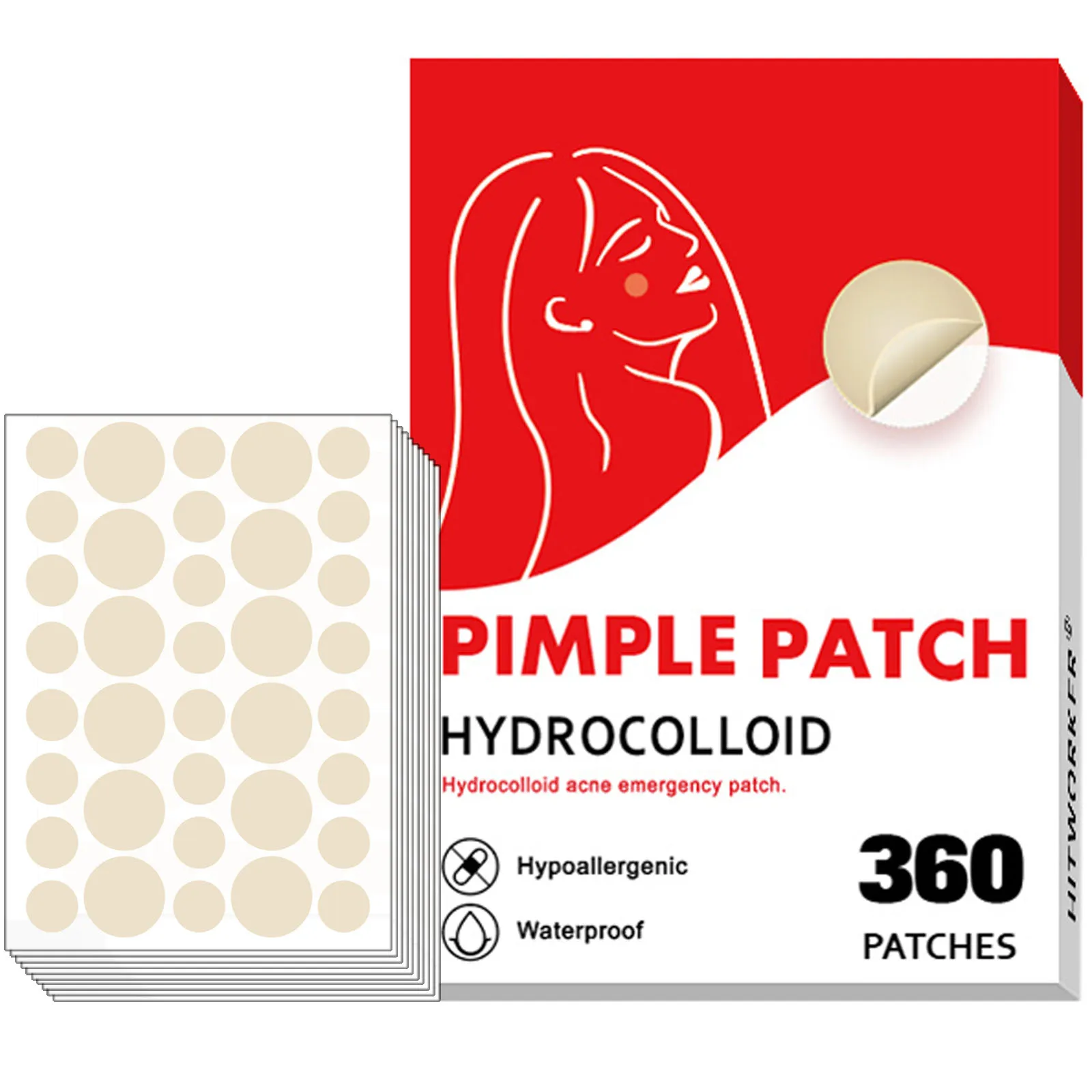 Hydrocolloid Acne Patch Facial Cleansing Care Essence, Tool Accessory, Invisible and Waterproof, Suitable for All Skin Types