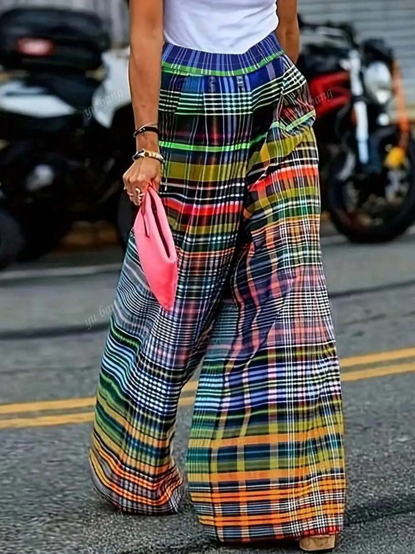 【Plus Size】 All Over Print Wide Leg Trousers, Boho Casual Pants for Daily Holiday Vacation Wear, Women's Bottoms for All Seasons