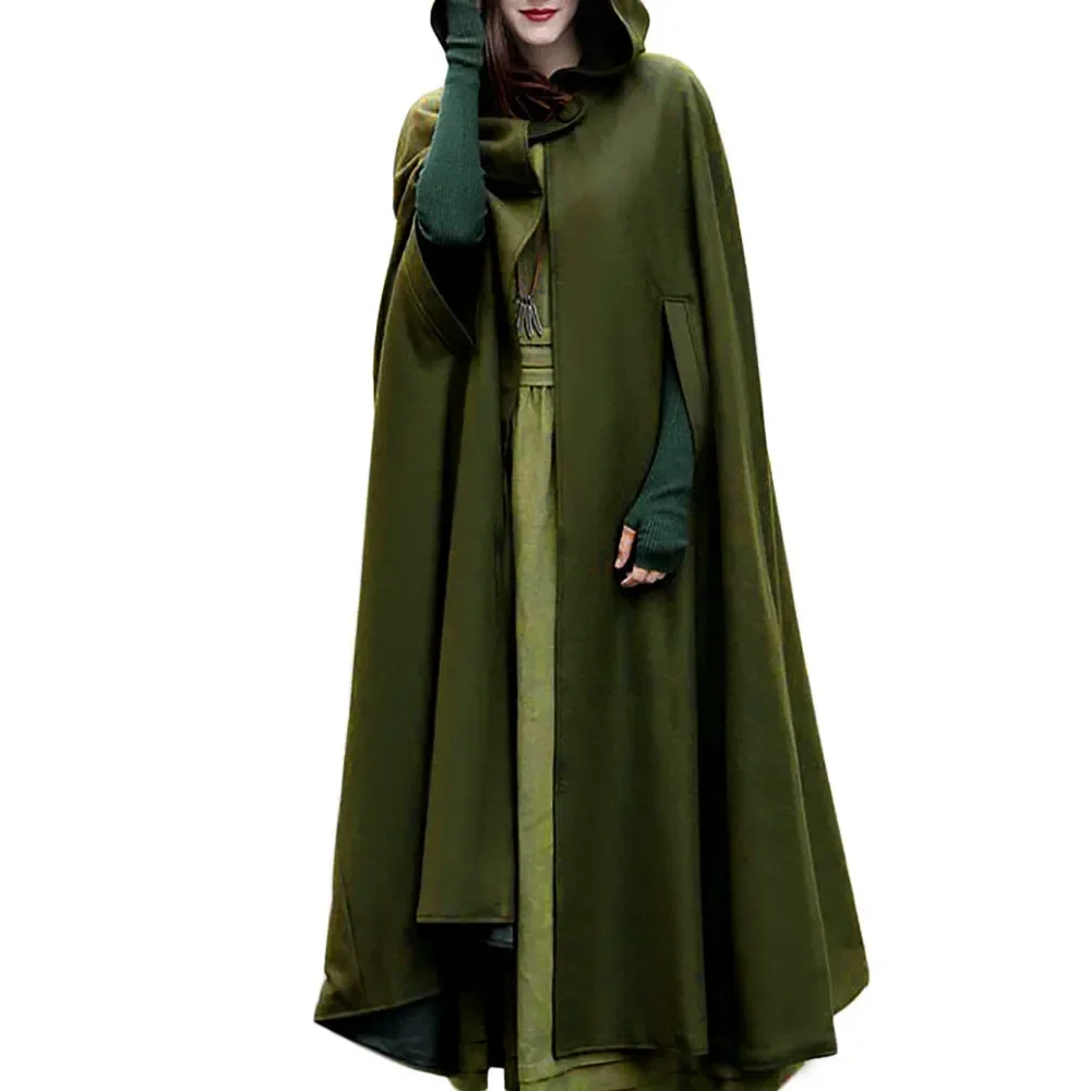 Assassin role-playing fashion long sleeved cloak retro medieval Gothic hooded cloak thin coat female vampire devil cape