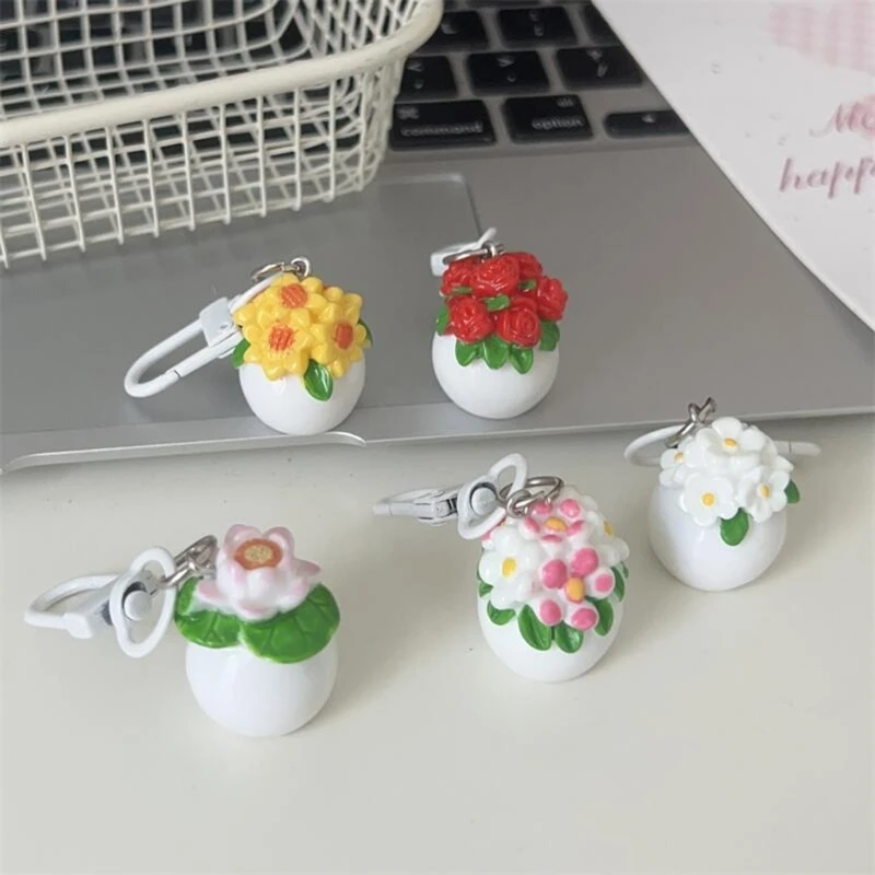 X6HE Playful Resin Mini Garden Keychain Unique Gift For Friend Family Home Decors
