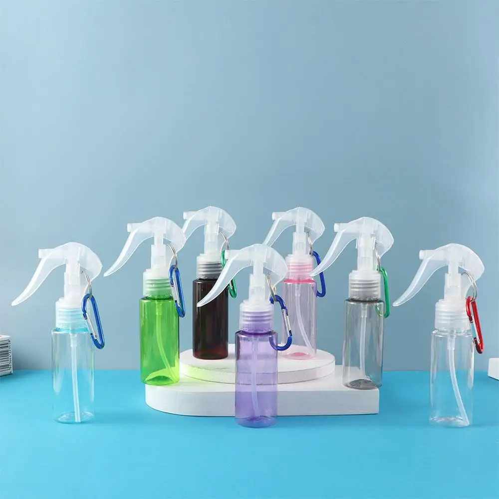 Contenitore riutilizzabile da viaggio Atomizzatore Trigger Bottiglie spray Moschettone Gancio Bottiglie riutilizzabili Flacone spray con portachiavi