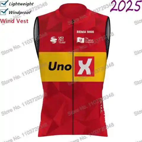 UNO-X takım 2025 bisiklet yelek rüzgarlık Pro yarış erkekler rüzgar yelek yaz yol yarışı bisiklet Jersey kolsuz MTB kadınlar bisiklet ceket