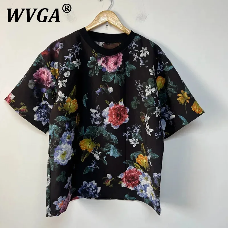 

WVGA Spring Summer New Men Tide Techwear Punk Printed China-chic Trend Niche Design Loose Casual Short Sleeve T-shirt Ins W7567