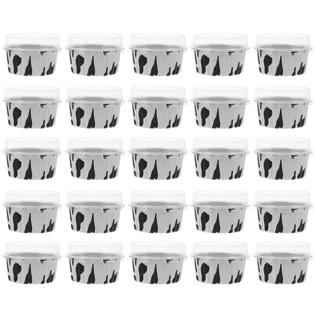 25Pcs Aluminum Foil Baking Cups Cupcake Liners Muffin Liners with Lids Heat Resistant Grease Proof for Parties Weddings