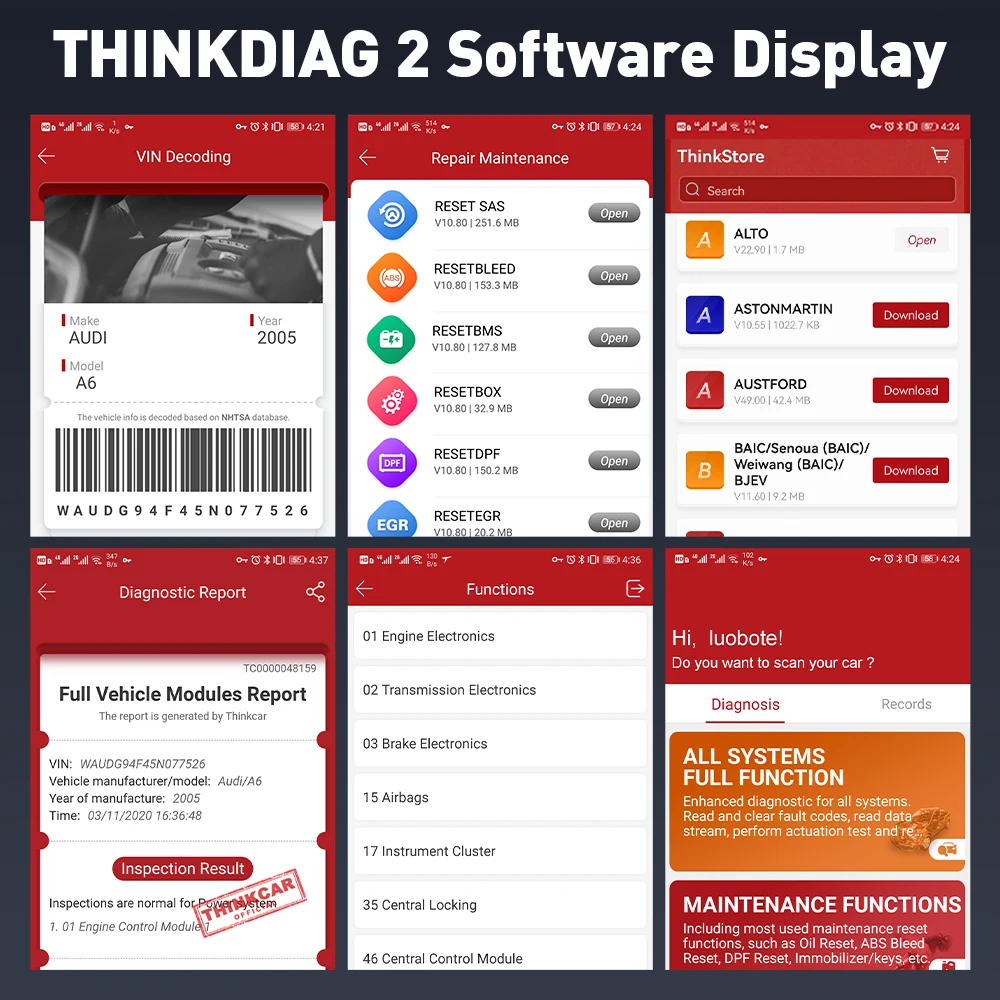 ThinkDiag 2 ALL Software 1 Jahr Kostenlose Aktualisierung Auto-Diagnosetool Unterstützt CAN FD ECU-Codierung Aktiver Test 16 Reset-Funktionen OBD2-Scanner – Detail 11
