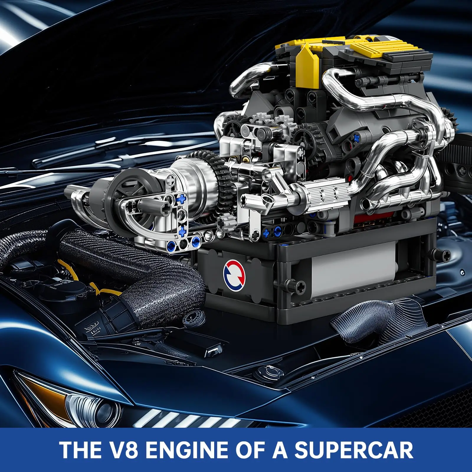 Kit de construção de motor MK 10207 V12 e V8 com modelo STEM de trabalho de motor para adultos e adolescentes 14 +, kit de engenharia mecânica DIY (761 peças