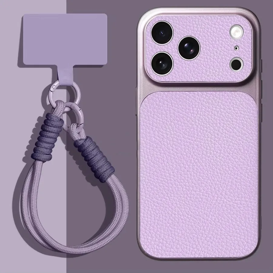 Wrist Strap PU Lambskin Phone Case For Samsung A17 A27 A37 A57 A07 A16 A26 A36 A56 A06 A15 A35 A25 A55 Back Cover With Lanyard