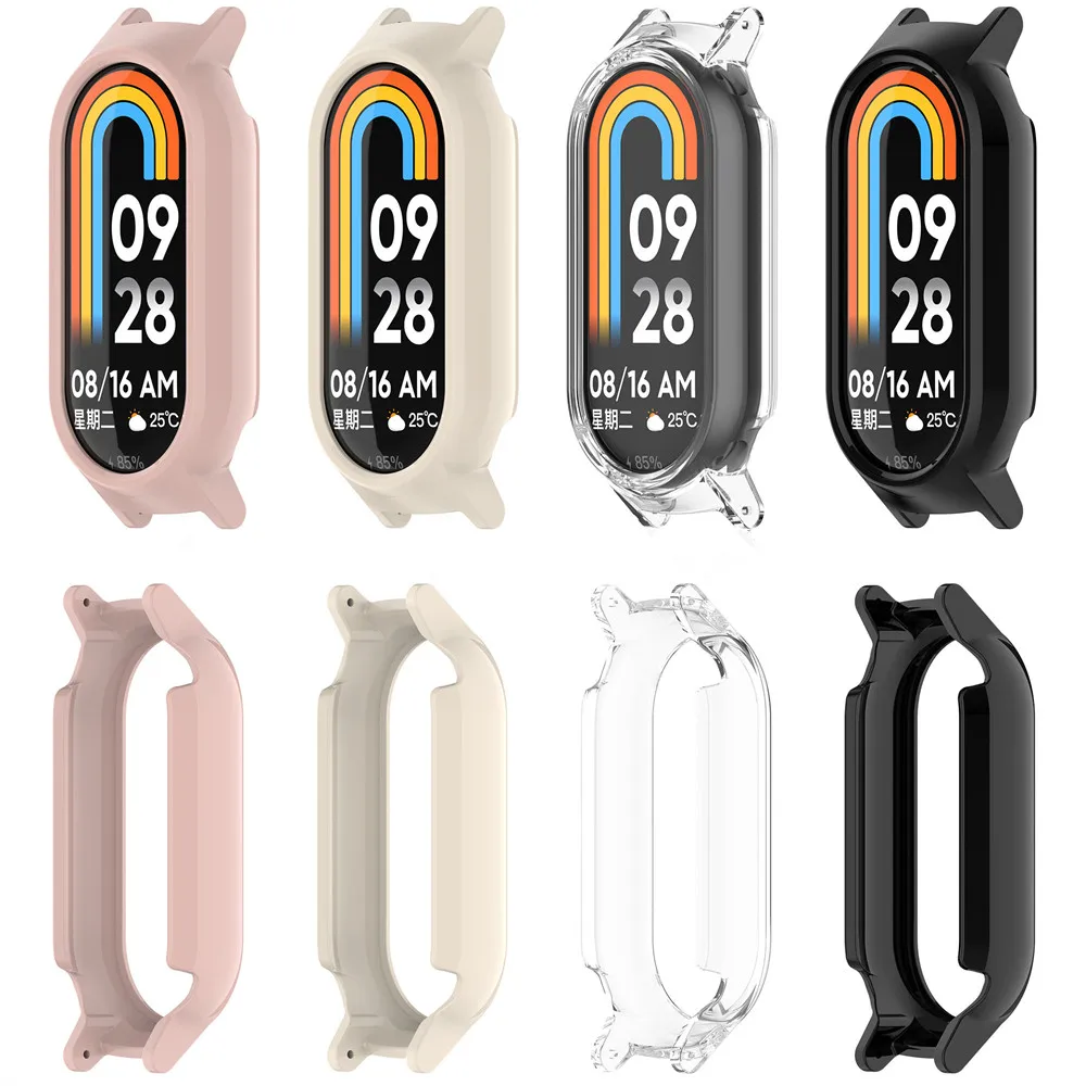 غطاء حماية لهاتف Xiaomi mi Band 8 8NFC / Band 9 إصدار خاص من السيراميك عالي الجودة PC ساعة ذكية رفيعة واقية نصف ملفوفة t