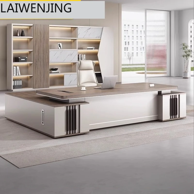 

HLZ boss desk modern simple large desk office full set of furniture table and chair combination
