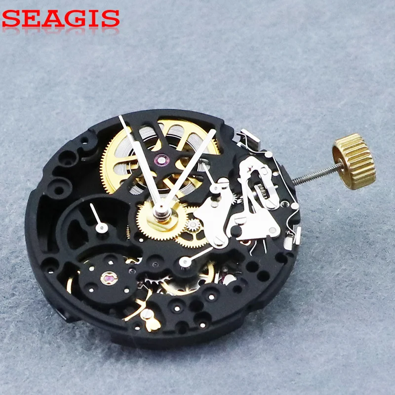 SEAGIS  SL4802 PVD Mechanical Movement Automatic 6-Hands Watch Movement Asia for 4130 Replacement Watch Accessories