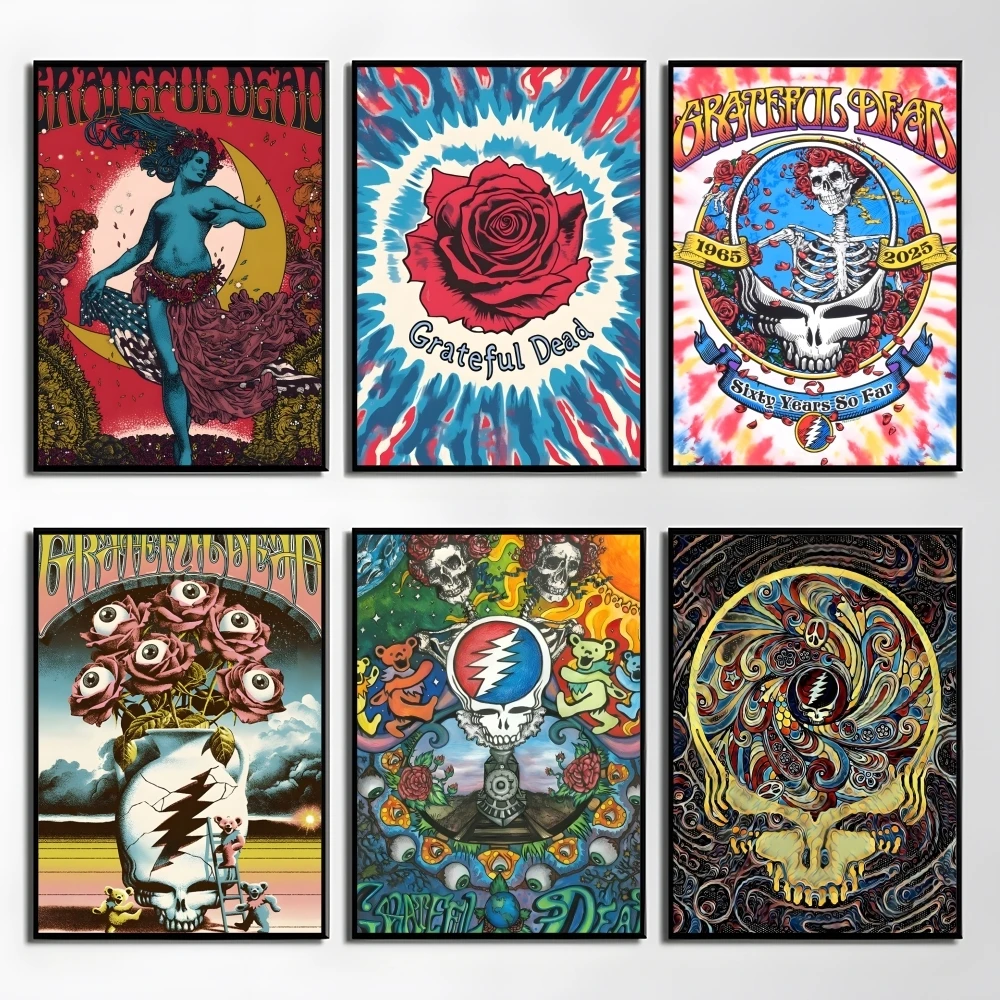 

American Rock Band Grateful D-Dead Poster Elegant And Affordable Wall Art Stickers For Dormitory Living Room And Bedroom Spaces