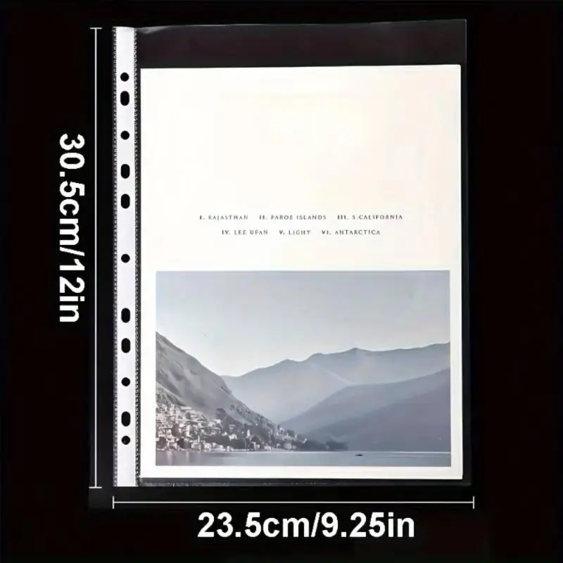 100pcs Clear A4 Plastic File Folders - 11-Hole 3-Ring Binder Compatible, Durable PP Document Sleeves For Office, School, Home