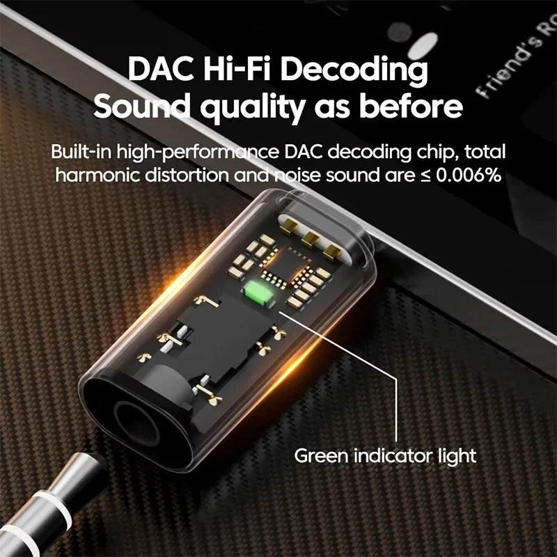 DAC USB Type C To 3.5MM Headphone Adapter USB C Male to 3.5 Jack Audio Converter for iPhone 15 Samsung Support Voice Call U Disk