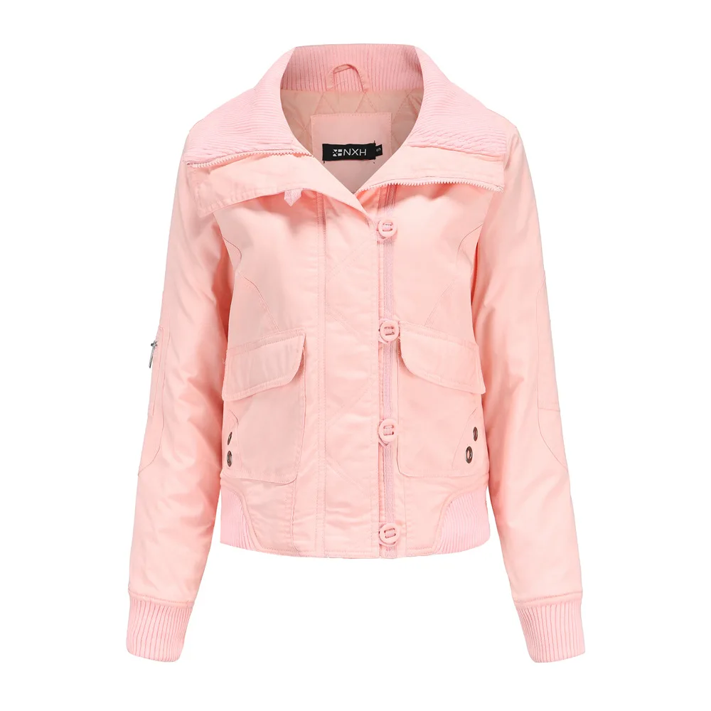 New  fashion classic women's Single breasted buckle jacket casual long sleeve plus cotton top autumn and winter coat