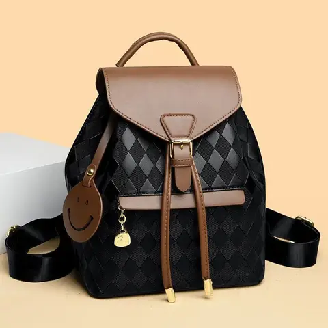 Sac à dos en cuir Pu souple pour femmes, sac à bandoulière noir décontracté multifonctionnel pour collège, sac à bandoulière de grande capacité, sac à poignée de voyage