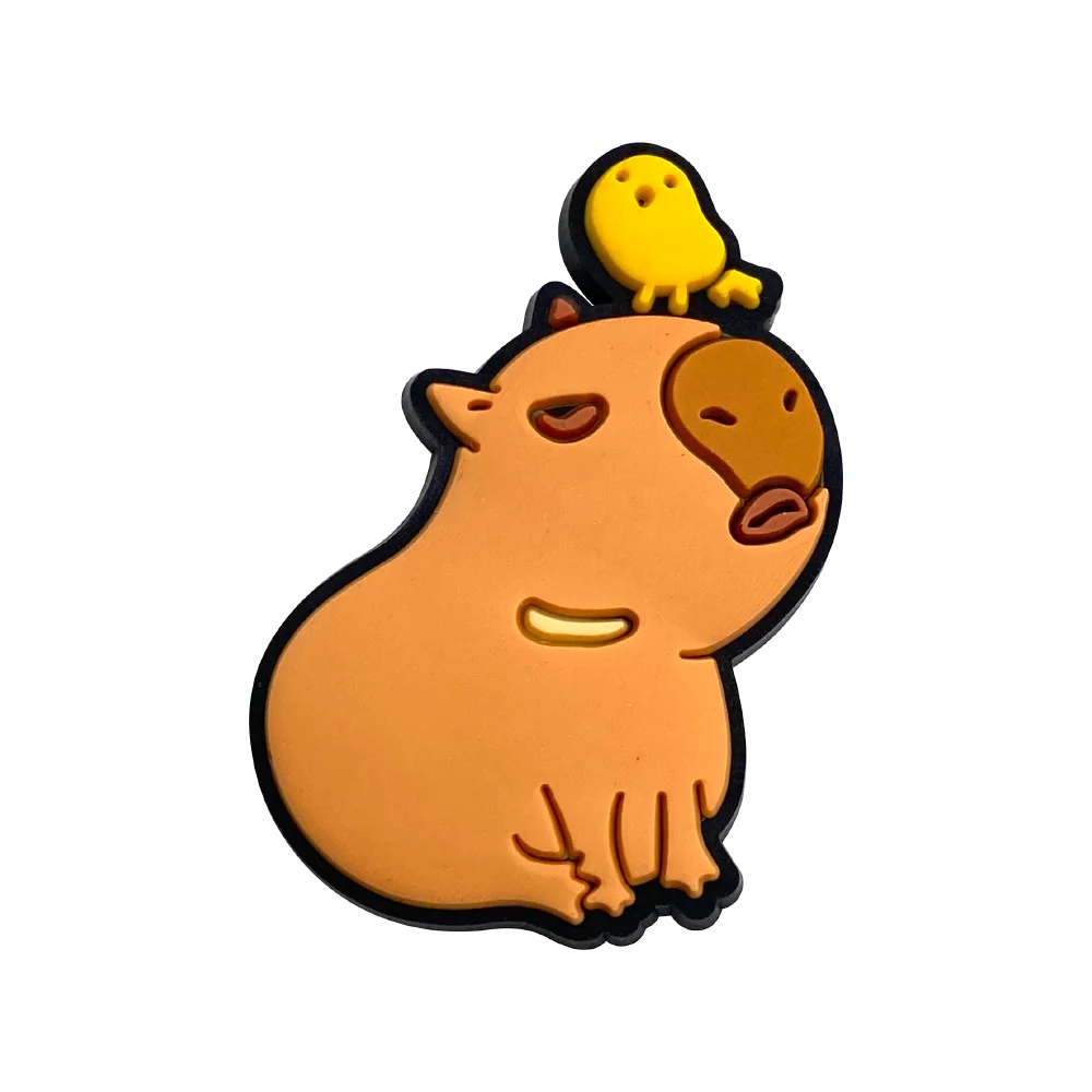 1Pcs Capybara Series Shoe Charms For Slides Sandals, PVC Shoe Decorations Accessories For Christmas Birthday Gift Party Favor