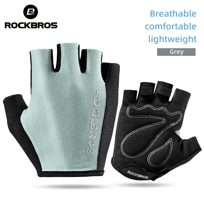 ROCKBROS Bike Gloves Half Finger Summer Breathable Anti-slip SBR Pad Shockproof MTB Road Bicycle Gloves Cycling Shorts Gloves - 6