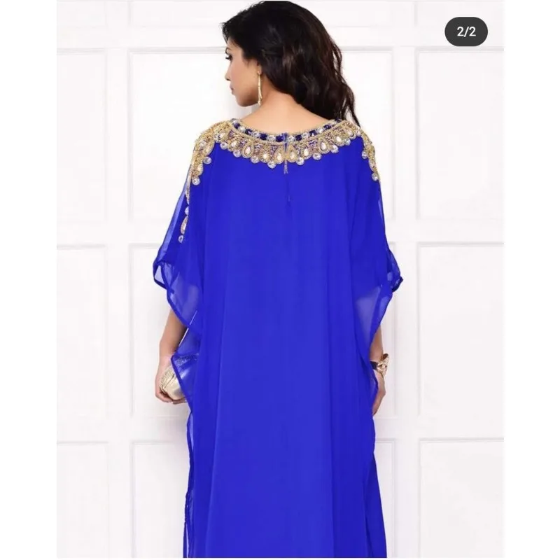 New Moroccan Dubai Kaftans Farasha Abaya Dress Very Fancy Long Gown