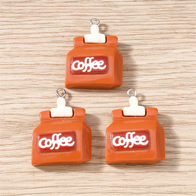 10 Stück niedliche Resin-Kaffeetassen-Anhänger für die Schmuckherstellung, Tropfenohrringe, Halsketten, Armbänder, DIY-Handwerksaccessoires – Detail 4