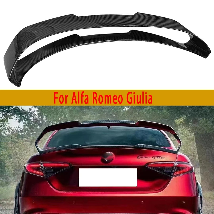  For Alfa Romeo Giulia Carbon Fiber Tail fins Rear Trunk Spoiler Guide Wing Rear Wing Car Trunk Diverter GTA Style Car Accessori