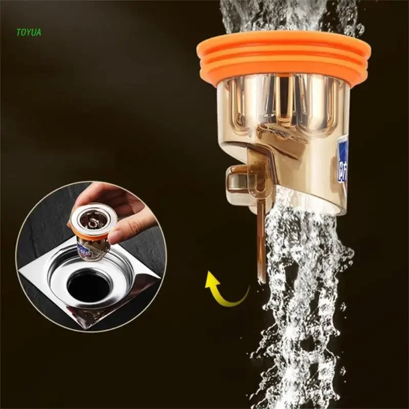 Gravity Induction Floor Drain Core Toilet Deodorant Anti Odor Artifact Auto Open Water Seal No Smell Bathroom Toilet Sewer Tools