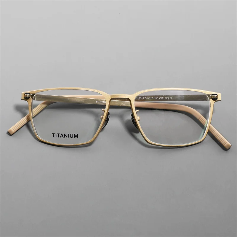 Óculos de negócios masculinos feitos à mão quadrados óculos de armação grande titânio puro ultraleve retângulo óculos femininos vintage