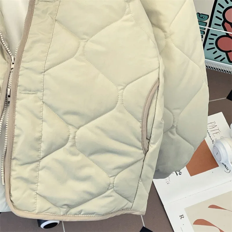 Winter Quilted Cotton Jacket Flight Jacket Retro Versatile Men's and Women's Cotton Jacket Loose Warm Coat