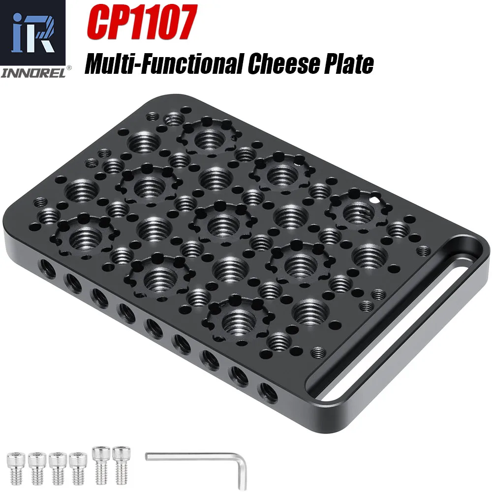 Multi-Functional Cheese Plate INNOREL CP1107 11*7cm Switching Mounting Plate with Built-in ARRI Locating Holes for Camera Tripod