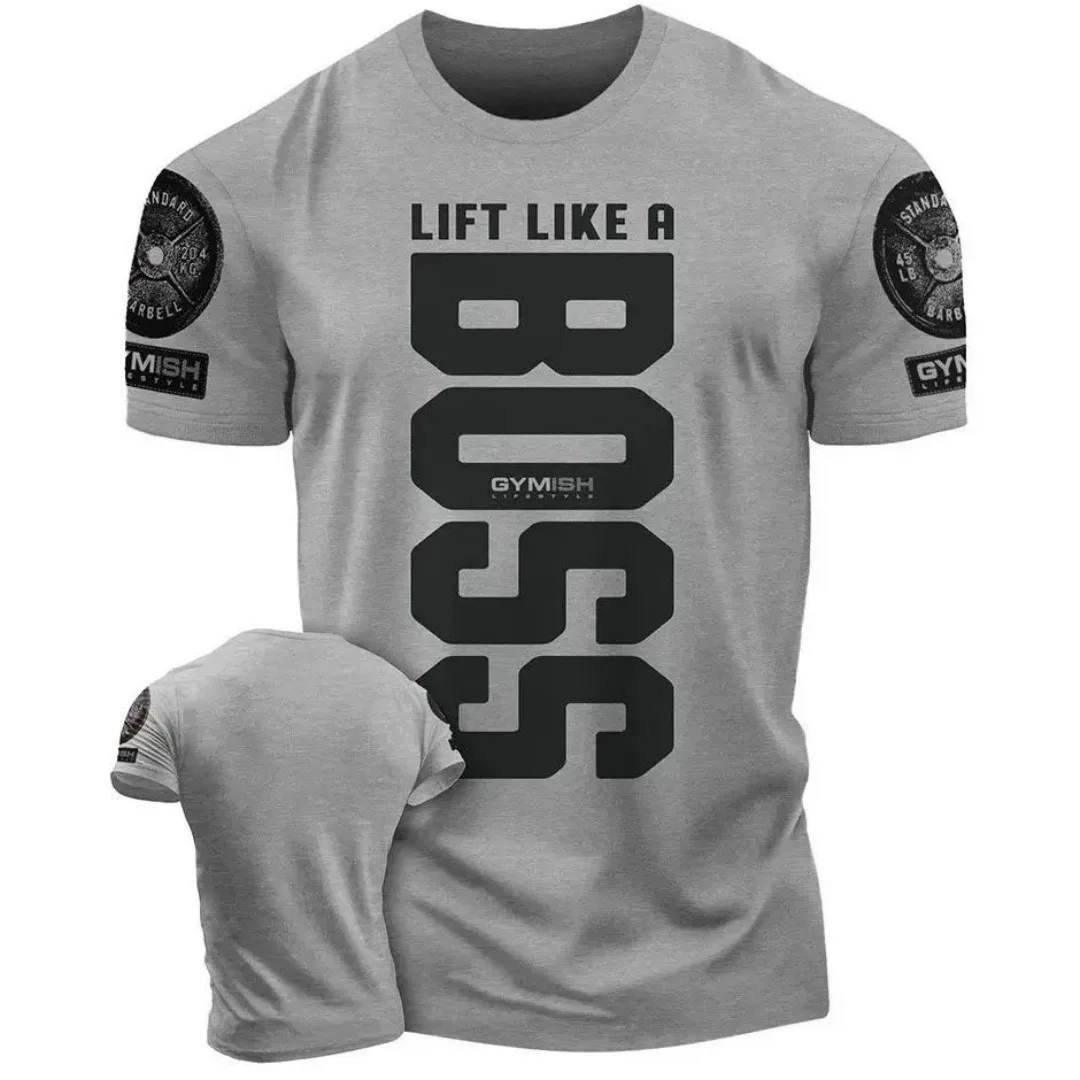 2025 صيف جديد تي شيرت رجالي ثلاثية الأبعاد إلكتروني طباعة الصيف جولة الرقبة اللياقة البدنية التدريب تنفس أعلى