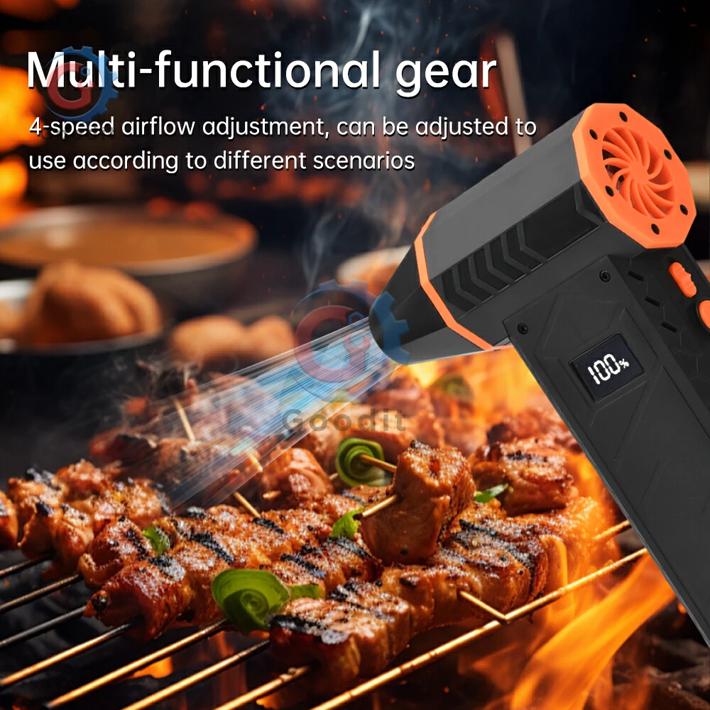 180000 RPM Violent Blower High-Speed Wireless JetBlower Dust Blowing Battery Level Display LED Lighting Handheld Air Blower Fan