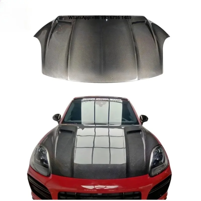 TechArt Style Dry Carbon Fiber Engine Hood Bonnet for Front Cover Exterior Upgrade Tuning Parts t001