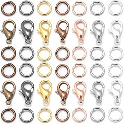 8 Colors 200pcs Open Jump Rings+ 50pcs Lobster Clasps Hooks Connectors Jewelry Making DIY Bracelet Necklace Jewelry Findings Kit
