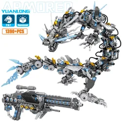Creative MOC Mechnical Dragon Building Blocks 2 IN 1 Transformation Dragon Cannon Gun Bricks Toys For Children Christmas Gifts