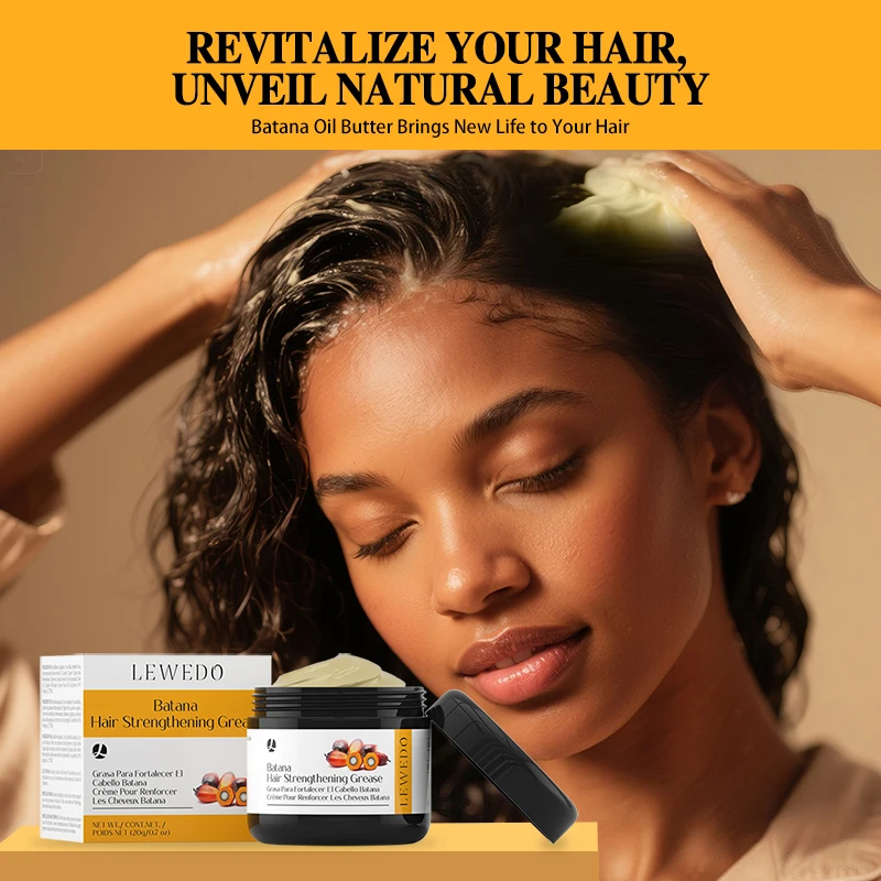 100% Batana Oil Hair Repair Damaged Thickening Hair Care Oil Scalp Nourishing Anti Breakage Balm Anti-Frizz Shine Smoothness view 3