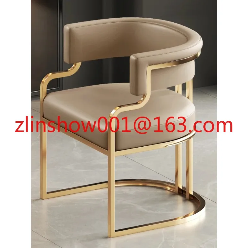 Dining Chairs Beige Gold Legs Waiting Fashion Sofa Chairs Luxury Adults Floor Protector Sillas Indoor Supplies