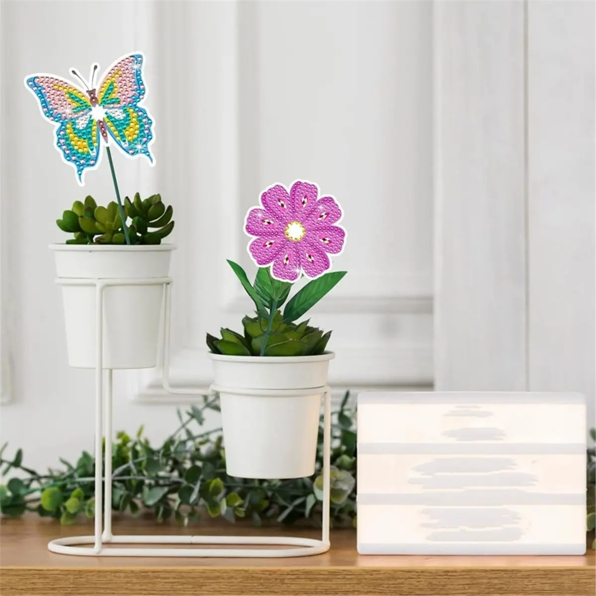 11·11COUPON 10 Pcs Kits for Adults, Home Offices Decor with Flowers Butterfly Art Kits, 5D Gem Art Crafts