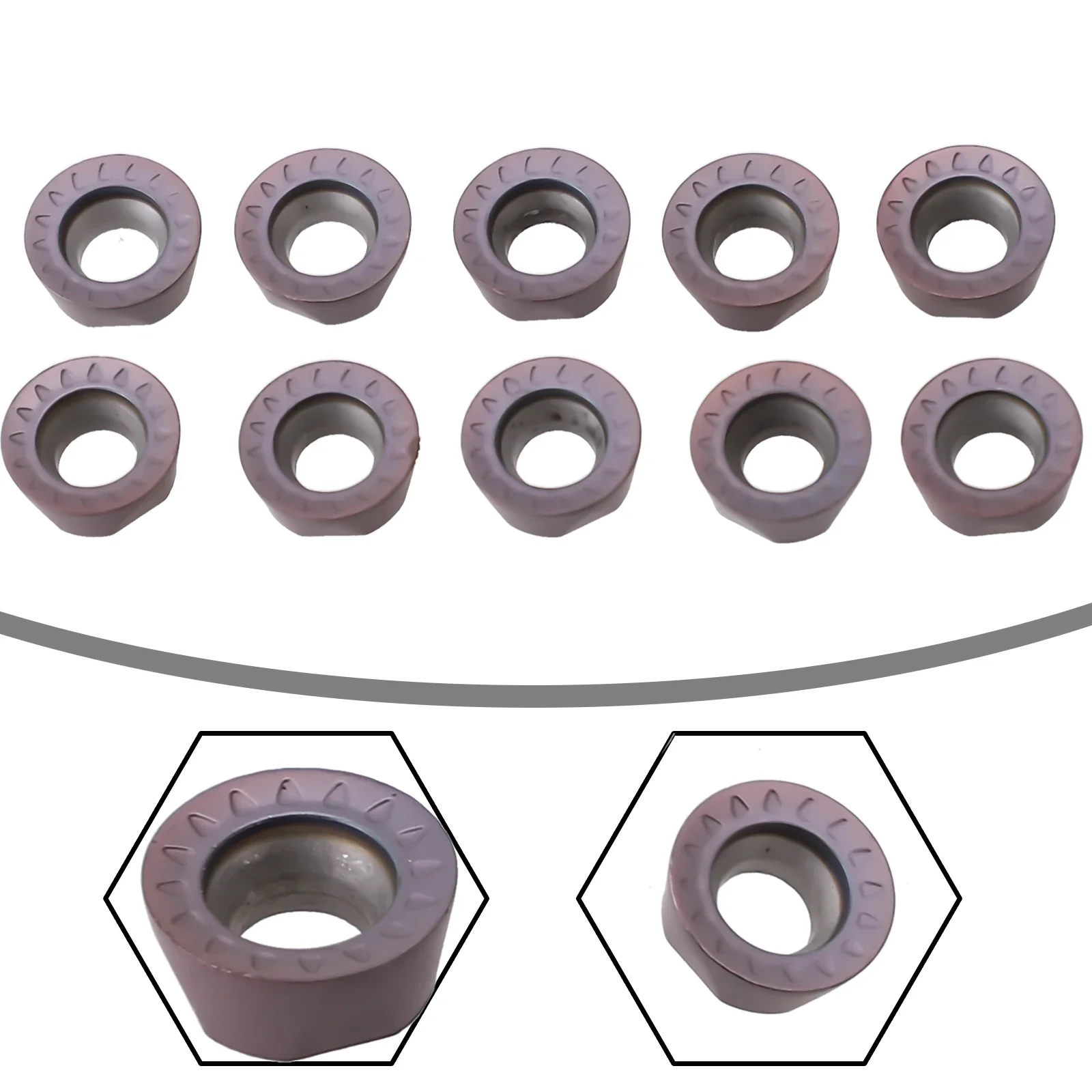 10 buah Grinding masukkan Carbide masukkan disemen karbida inspeksi Manual Bahan penggilingan presisi