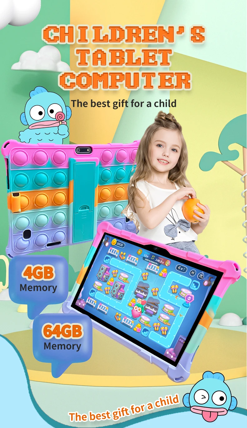 2025 New Original 10.1-inch Android Tablet 4+64GB Best Gift for Children Dual Camera 5G WIFI Android 11
