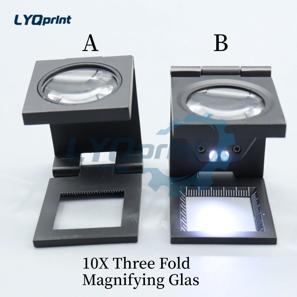 10X Three Fold Magnifying Glass With Light Scale Metal Material for Heidelberg Roland KBA Komori Printing Tools