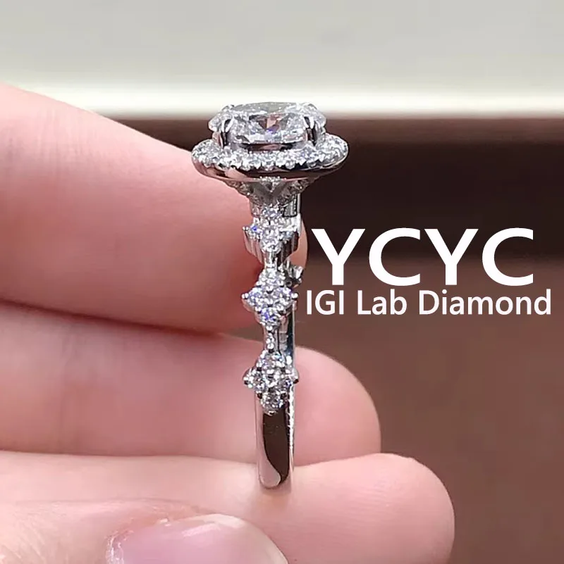 

factory sell 18K Au750 3Ct IGI Lab Grown Diamond Ring Oval Cut Diamond CVD HPHT DEF VS-VVS Wedding&engagement Ring ﻿