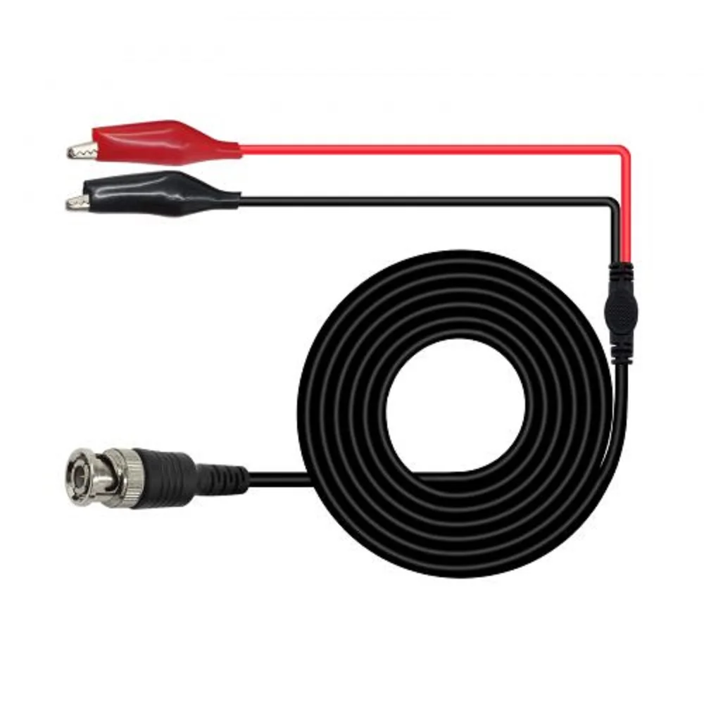 BNC Male Plug to Dual Hook Clip Alligator Clip Banana Plug Test Probe Cable Leads for For Oscilloscope/Multimeter