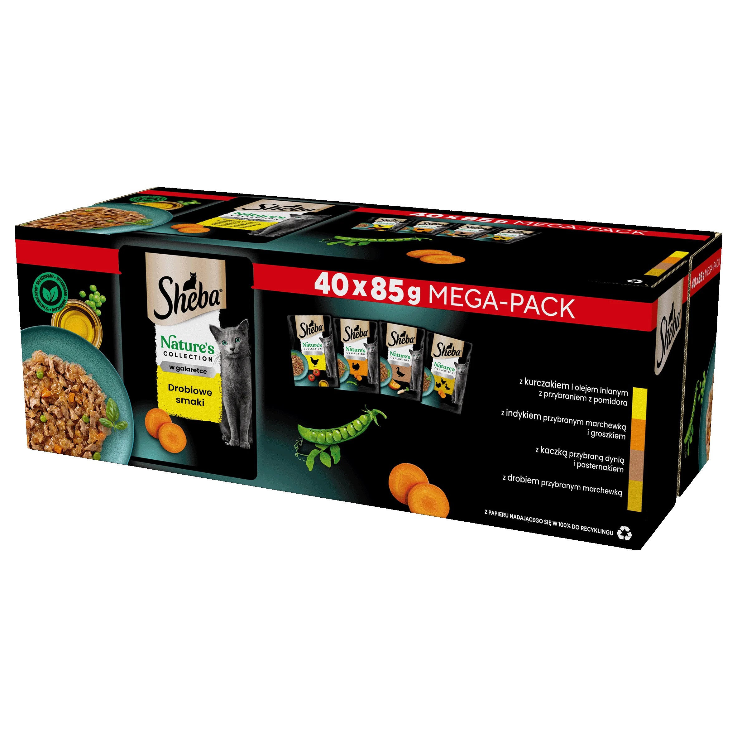 SHEBA Nature's Collection Sabores de aves de corral 40x85g