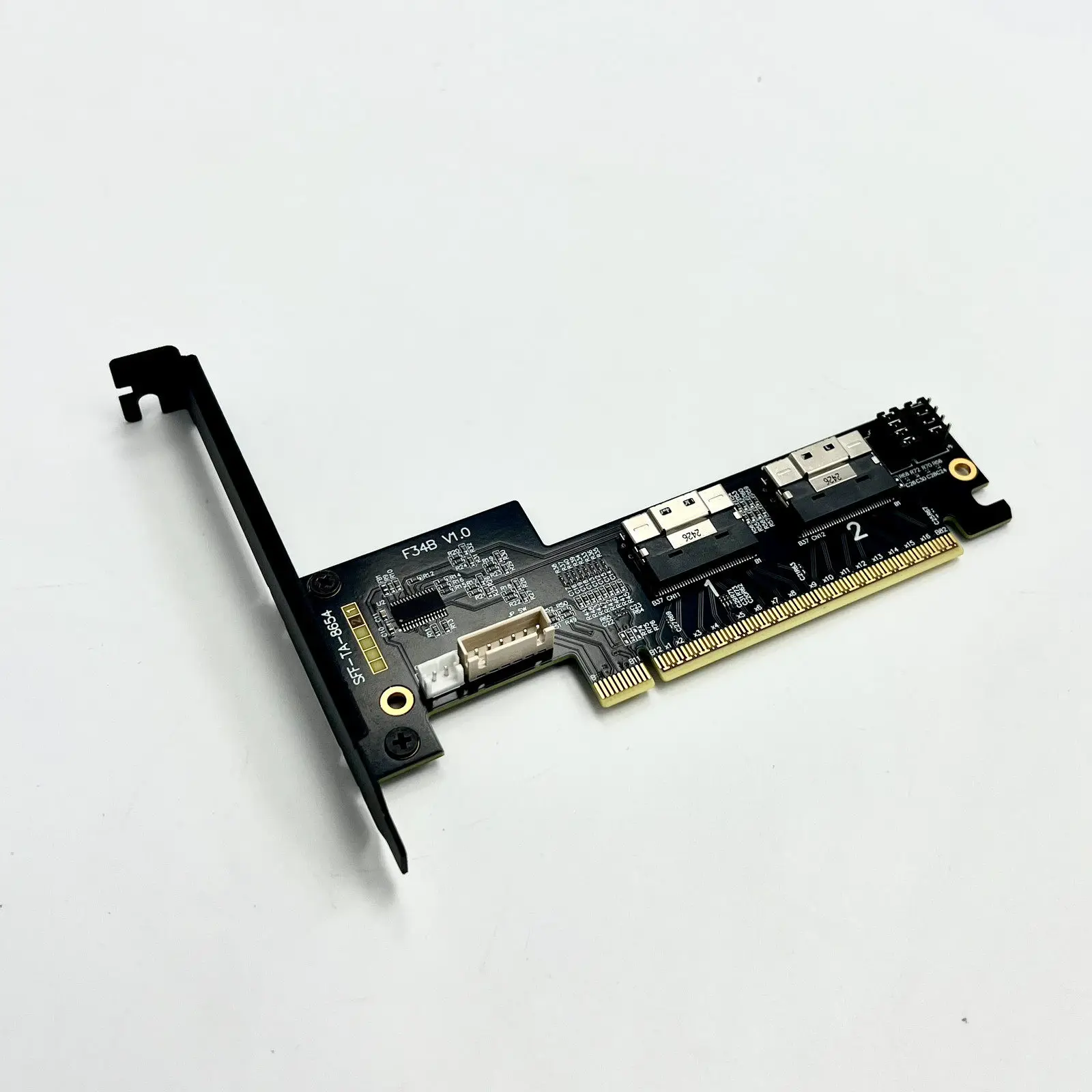 PCIe 4.0 X16 SlimSAS SFF-8654 8i Graphics Card Adapter Riser Board Split Extension Cable Can Be Towed To Two To Four 256Gbps
