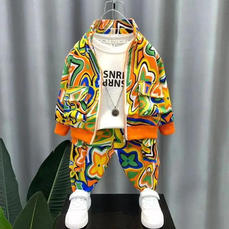 

Children's Clothing Set Spring and Autumn Fashion 2025 Boys' Baby Jacket Pants Children's Fashionable Casual Two Piece Set 2-9Y