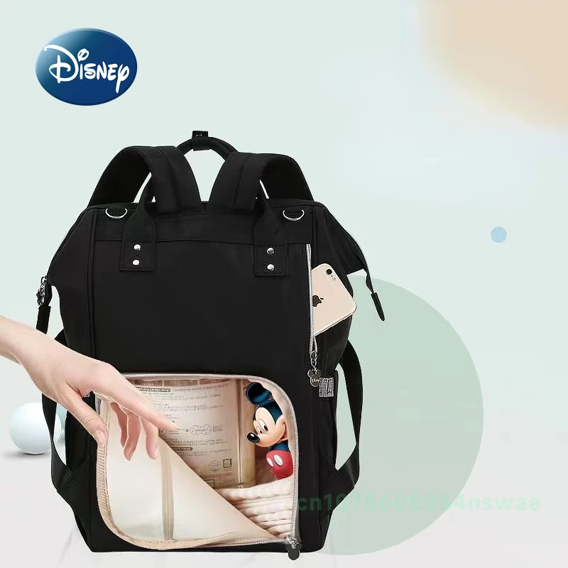 Disney Mickey\'s New Diaper Bag Backpack Luxury Brand Original Baby Bag Cartoon Baby Diaper Bag Large Capacity Multi Function