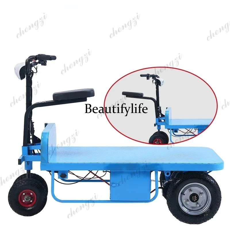 A68 upside down donkey electric flatbed trolley greenhouse orchard pulling cargo transportation truck construction site battery